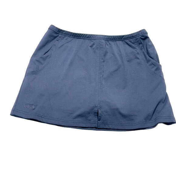 BOLLE Women's Blue Polyester Stretch Skort Skirt Over Shorts Tennis Size Small - Picture 4 of 9
